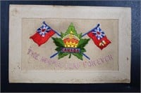 1916 WW1 SILK EMBROIDERED POSTCARD ATTRIBUTED