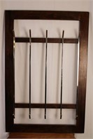 WOOD FRAMED STAINLESS HAT AND COAT RACK