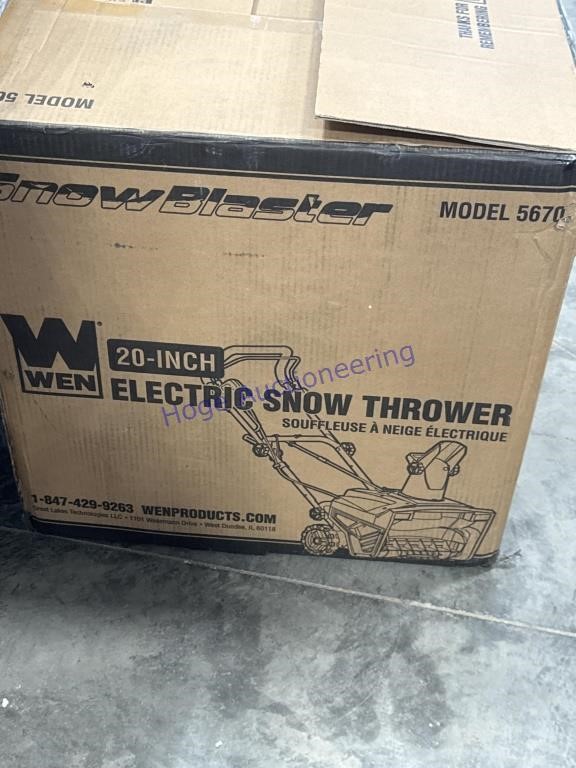 WEN 20-INCH ELECTRIC SNOW THROWER MODEL 5670,