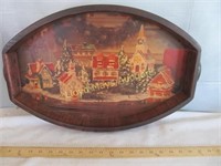 Department 56 Wood Serving Tray 25th Anniversary
