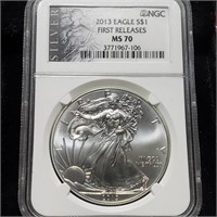 2013 Silver Eagle MS70 NGC First Releases - ALS!