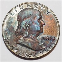 1963-D Franklin Silver Half Dollar - Nicely Toned