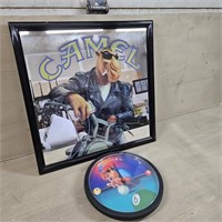 Camel Cigarette Mirror & Wall Clock