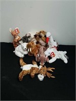 Group of Ty Beanie Babies and one very dramatic