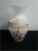 Mid-century 11 inch opaline white vase with