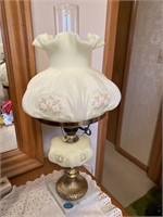 Fenton Lamp, signed Has a small chip on inside rim