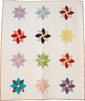 Flower Garden, bed quilt, 97" x 83"