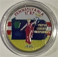 US 1999D Colorzed State Quarter - Pennsylvania