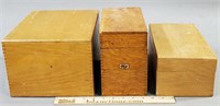 Lot of 3 Vintage Wooden Organizer Boxes