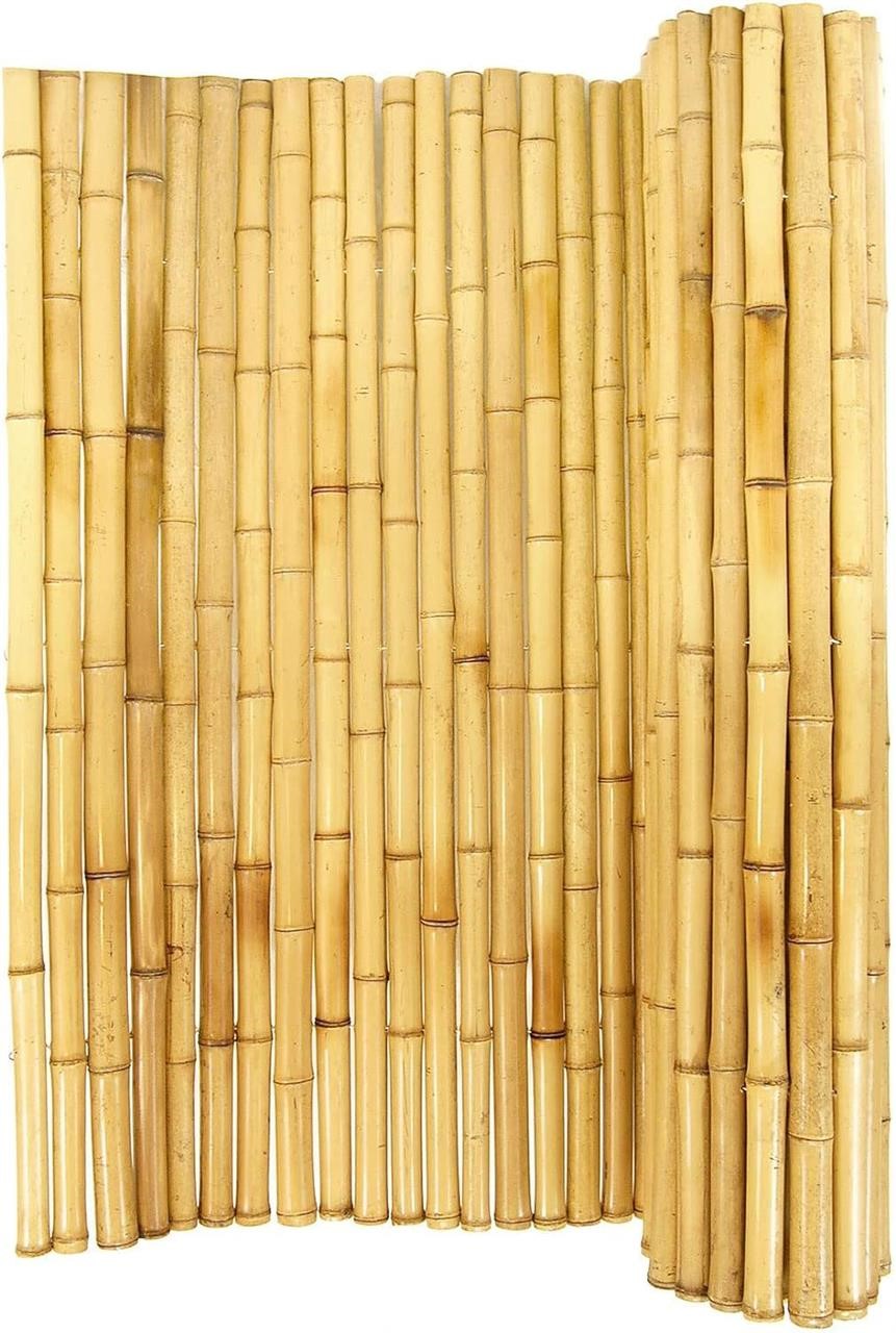 Natural Bamboo Fence Panel 1in D x 6ft x 8ft