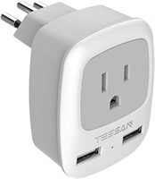 TESSAN Brazil Power Adapter Travel Plug, 3 in 1