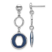 Sterling Silver Blue Circle Dangle Earrings