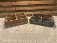 (2) WOOD CRATES BUBBLE UP & CANADA DRY