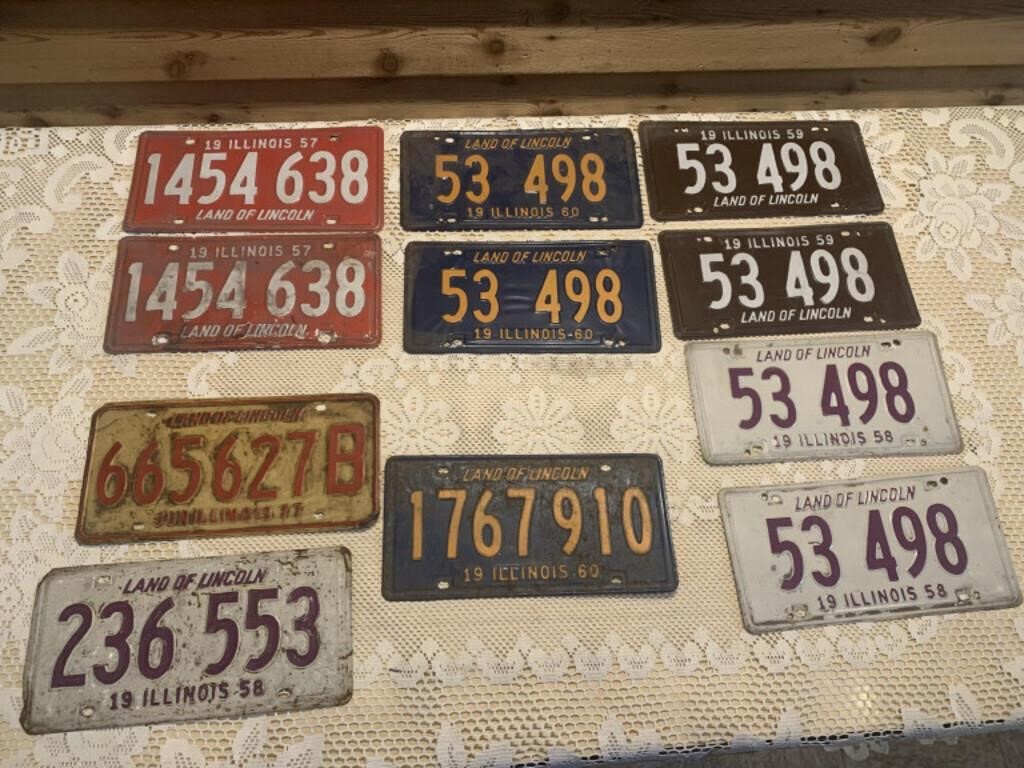 VINTAGE LICENSE PLATE LOT SOME PAIRS