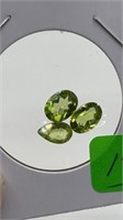 2 Oval and 1 Pear Shaped Genuine Peridots