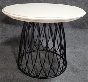 Contemporary metal base table