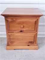 PINE SIDE TABLE WITH 2 DRAWERS