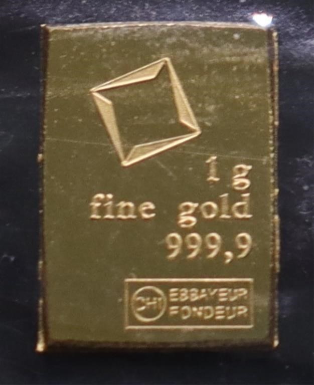 1 GRAM .9999 GOLD BAR