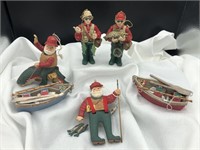Adorable Resin Fisherman Themed Ornaments