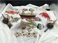 Nautical Themed Wood/Shell Ornaments