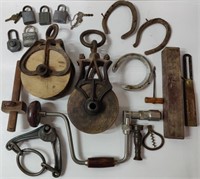 Vintage Tools & Pulleys, etc.