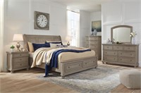 Queen Ashley B733 Letner 5 pc Sleigh Bedroom Suite