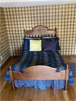 Full size bed with sold wood frame