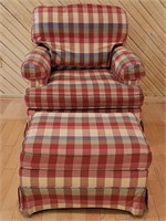 Plaid Chair & Ottoman by Shiford Furniture. Some