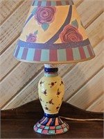 Hand Painted Lamp. Tested wking. 14¾" T