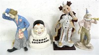 Lot of 3 Clowns and Pierrot Gourmand Piece