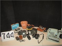 Assorted cameras, parts, Argus Editor