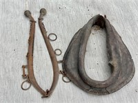 Horse Collar & Hames with Brass Ball Knobs