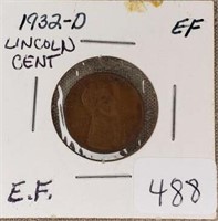 1932D  Lincoln Cent EF