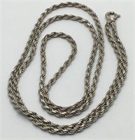 Sterling Silver Italian Rope Necklace
