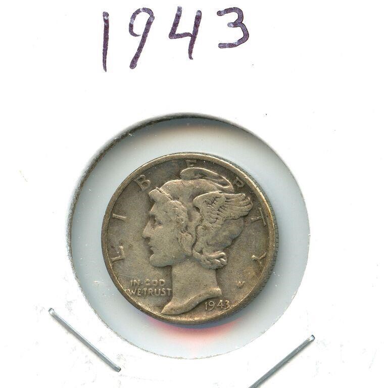 1943 Mercury Silver Dime