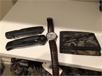 Men’s Accessories Includes Knife, Watch & Wallet