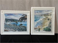 2pc Fr. Ruth Mayer California Coastal Art Prints