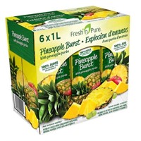 6-Pk 1 L Fresh'n Pure Pineapple Burst Juice Blend
