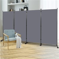 6FT 4 Panel Folding Privacy Screen  Grey