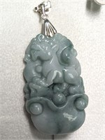 $300 Silver Genuine Jade Pendant
