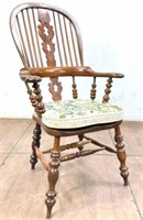 Wood Old English Style Hoop Back Windsor Chair