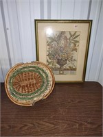 Vintage Flower Print - January with Basket