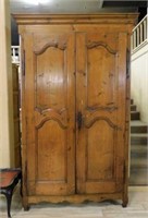 Continental Tall Shallow Pine Linen Cabinet.