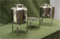 (2) Stainless Steel Pots W/ Stands