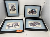 Lot of 4 park city prints in frames.