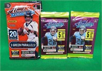 3x 2021 & 2022 Absolute Football Sealed Card Packs