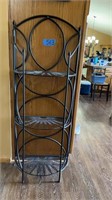 Folding “rubbed bronze” metal 3 tiered shelf