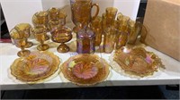 Large set of carnival glass