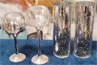 11 - LOT OF 4 CANDLE HOLDERS (D107)