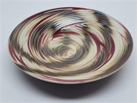 Signed Swirls Shallow Pottery Bowl